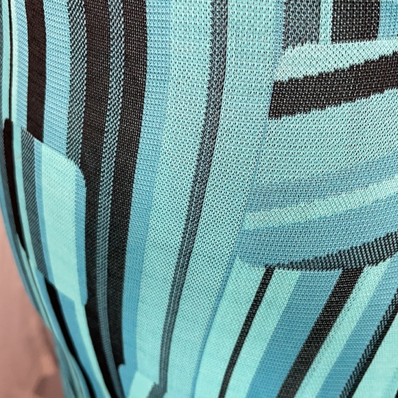 Damada Turquoise and Black Striped Wrap Dress - Picture 3 of 4